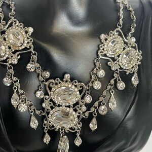 Elegant Silver Crystal Necklace